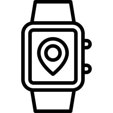 Smartwatch icon, location map and navigation vector illustration