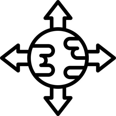 Earh with Intersection arrows icon, location map and navigation vector illustration