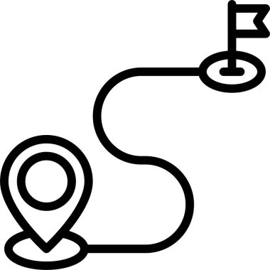Route with flag icon, location map and navigation vector illustration
