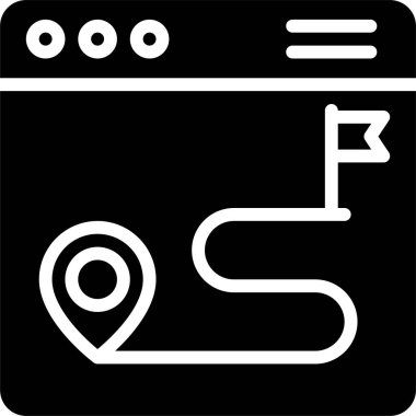 Route map icon, location map and navigation vector illustration