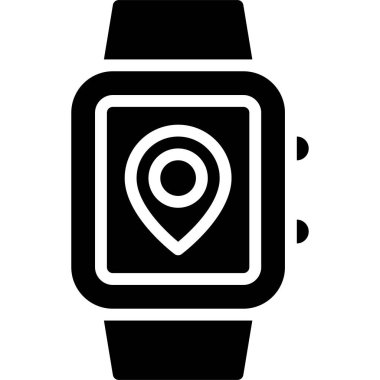 Smartwatch icon, location map and navigation vector illustration