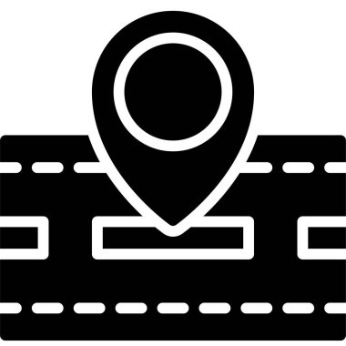 Road pin icon, location map and navigation vector illustration