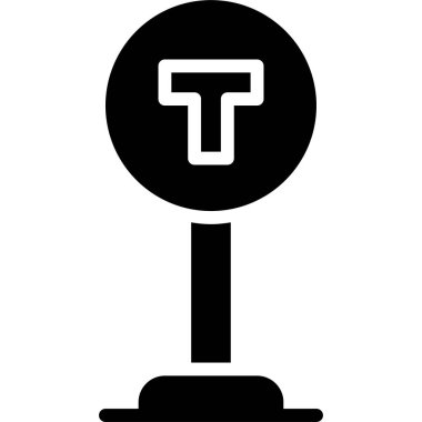 T Intersection sign icon, location map and navigation vector illustration