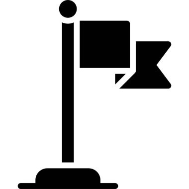 Red flag icon, location map and navigation vector illustration