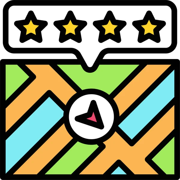 Star Rating Icon Location Map Navigation Vector Illustration — Vettoriale Stock
