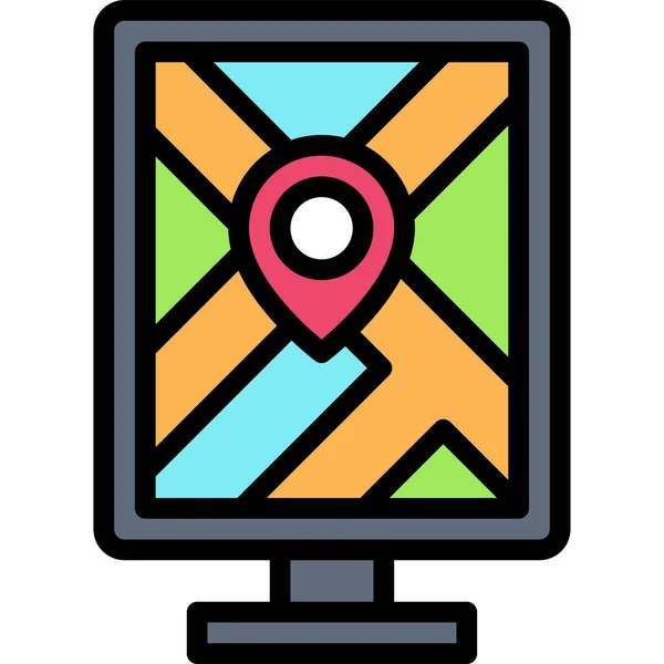 Map Signboard Icon Location Map Navigation Vector Illustration — Vettoriale Stock