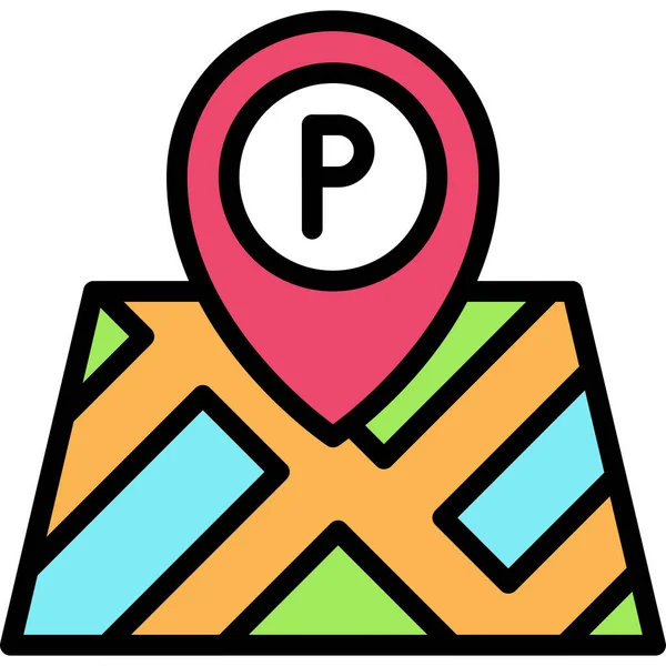 Parking Map Icon Location Map Navigation Vector Illustration — Stock Vector