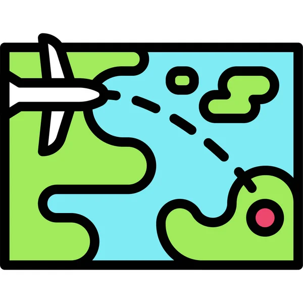 Flight Route Icon Location Map Navigation Vector Illustration — Archivo Imágenes Vectoriales