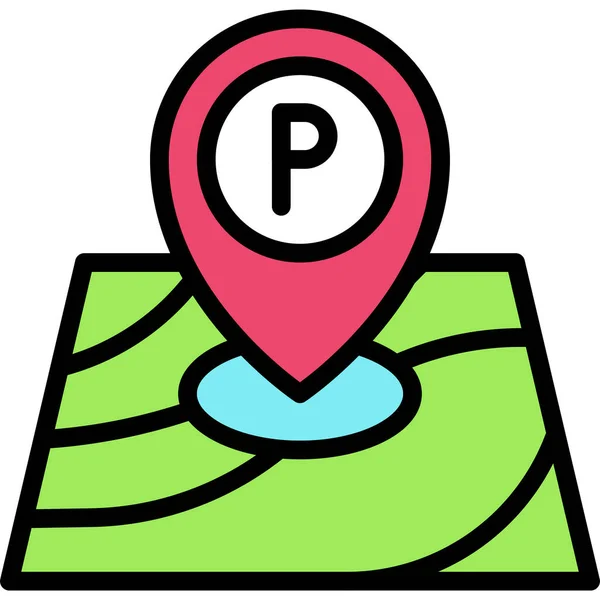 Parking Map Icon Location Map Navigation Vector Illustration — Stock Vector
