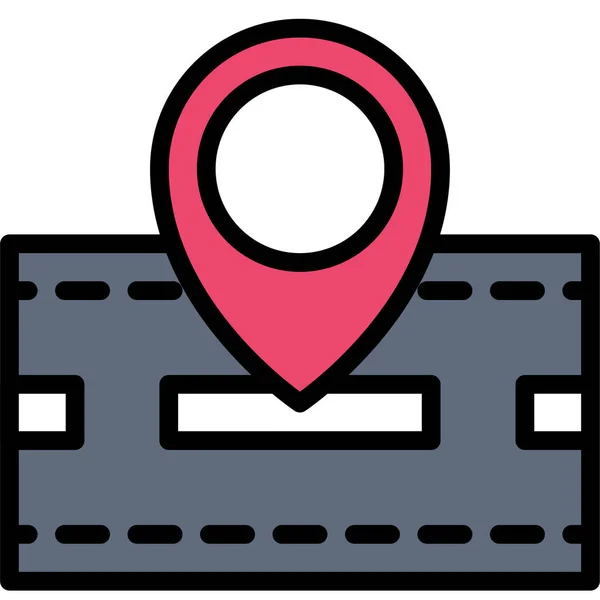 Road Pin Icon Location Map Navigation Vector Illustration — Image vectorielle