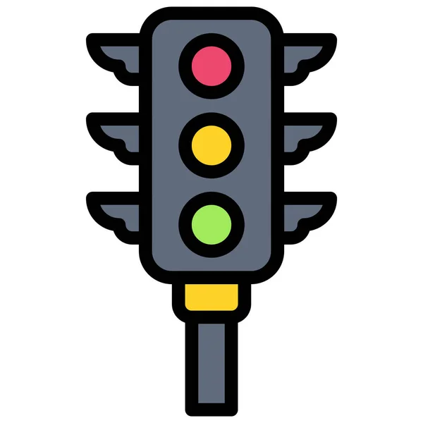 Traffic Light Icon Location Map Navigation Vector Illustration — Stock vektor