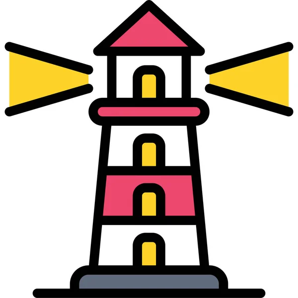 Lighthouse Icon Location Map Navigation Vector Illustration — Stockvector