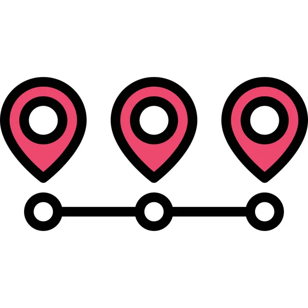 Route Icon Location Map Navigation Vector Illustration — Vetor de Stock