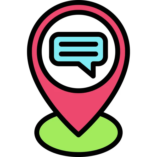 Pin Speech Balloon Icon Location Map Navigation Vector Illustration — Vector de stock