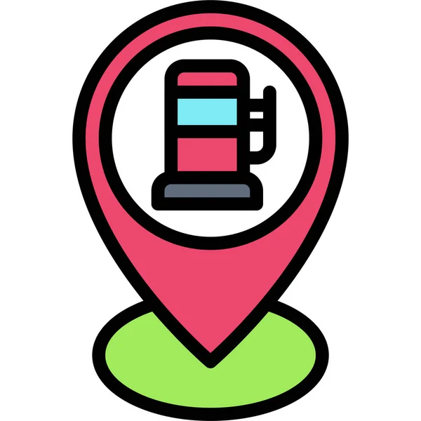 Pin Gas Station Sign Icon Location Map Navigation Vector Illustration — Image vectorielle