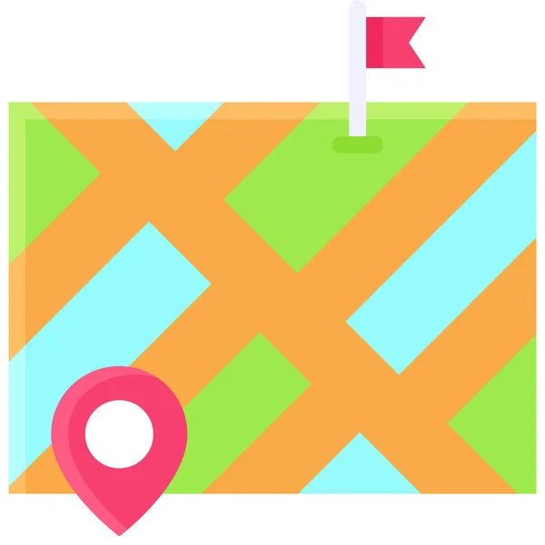 Pin Flag Map Icon Location Map Navigation Vector Illustration — Stockvektor