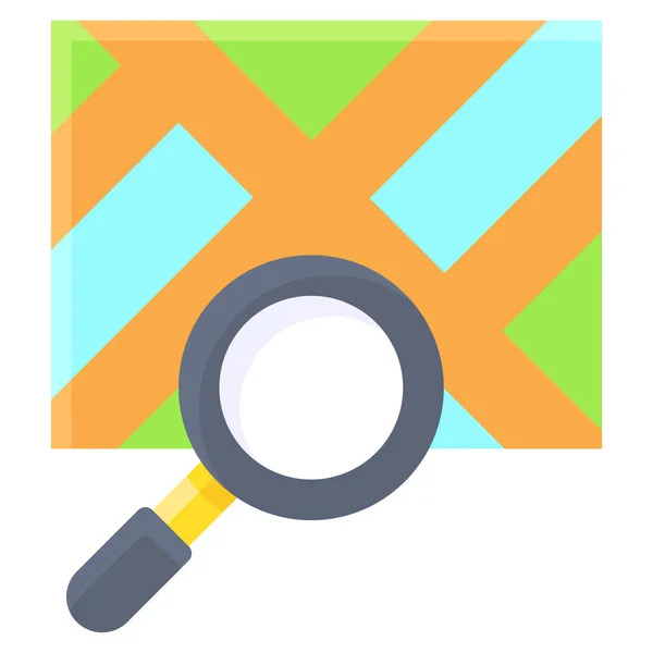 Magnifying Glass Map Icon Location Map Navigation Vector Illustration — 图库矢量图片