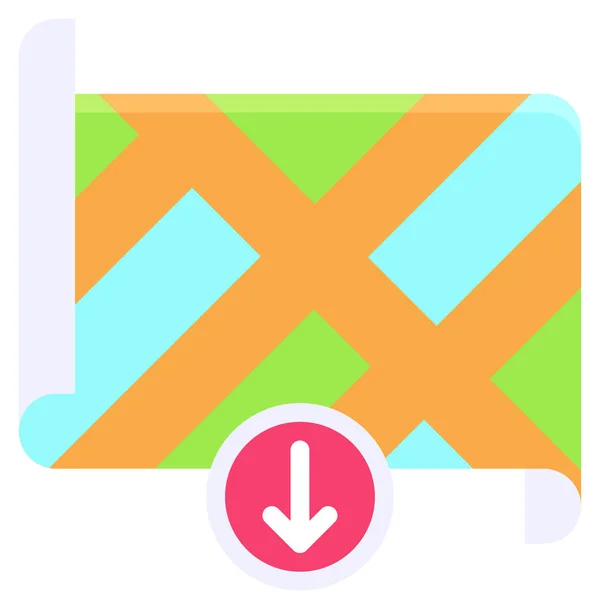 Піктограма Звантаження Карти Карта Розташування Навігація Векторні Ілюстрації — стоковий вектор