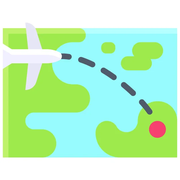 Flight Route Icon Location Map Navigation Vector Illustration — Vettoriale Stock