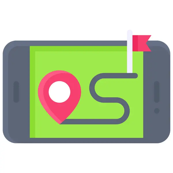 Route Map Smartphone Icon Location Map Navigation Vector Illustration — Image vectorielle