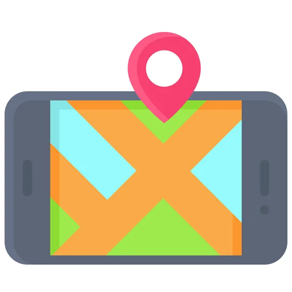 Map Smartphone Icon Location Map Navigation Vector Illustration — Stok Vektör