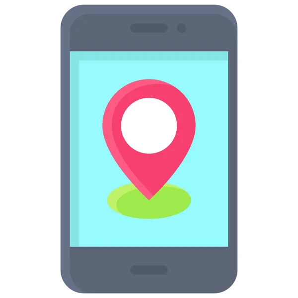 Map Pin Smartphone Icon Location Map Navigation Vector Illustration — Vetor de Stock