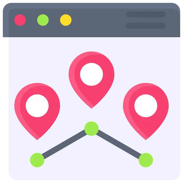 Map Pins Icon Location Map Navigation Vector Illustration — Vetor de Stock