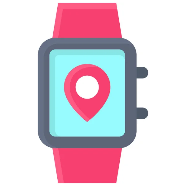 Иконка Smartwatch Карта Местоположения Навигационная Векторная Иллюстрация — стоковый вектор