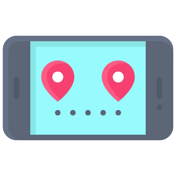 Route Smartphone Icon Location Map Navigation Vector Illustration — Image vectorielle