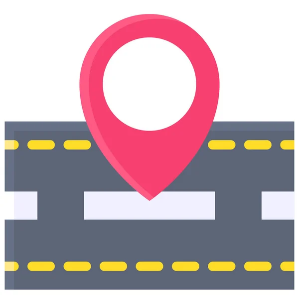 Road Pin Icon Location Map Navigation Vector Illustration — Vetor de Stock