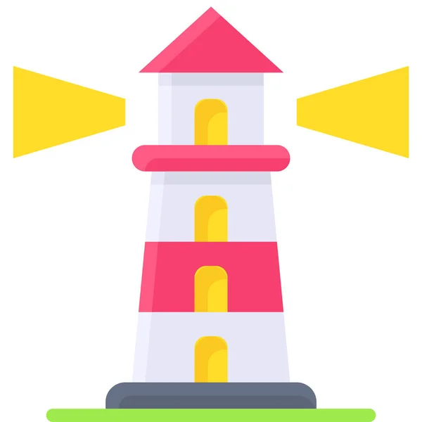Lighthouse Icon Location Map Navigation Vector Illustration — Stockvektor
