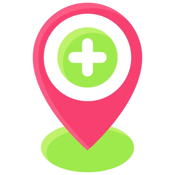 Pin Cross Sign Icon Location Map Navigation Vector Illustration — Stockvector