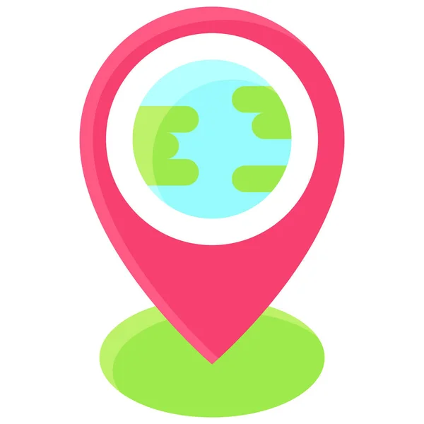 Pin Earth Sign Icon Location Map Navigation Vector Illustration — Vetor de Stock