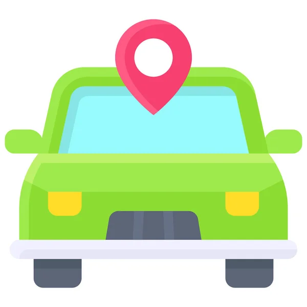 Pin Car Icon Location Map Navigation Vector Illustration — Vettoriale Stock