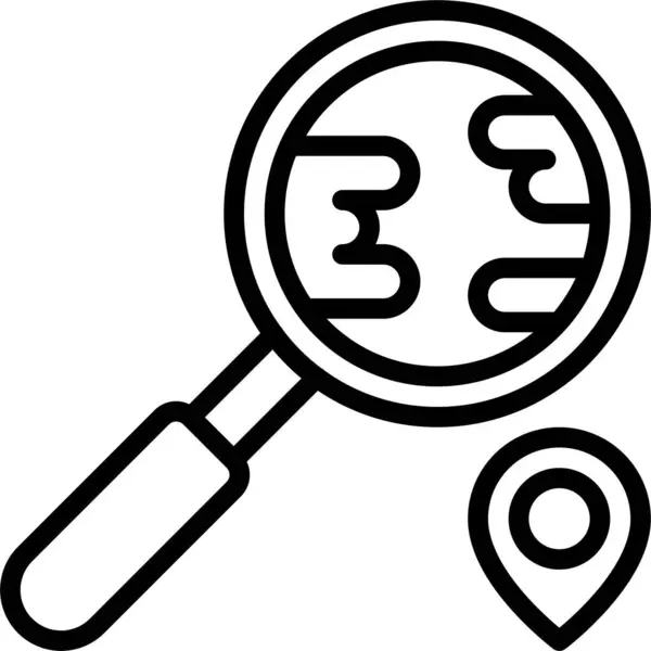 Magnifying Glass Pin Icon Location Map Navigation Vector Illustration — 图库矢量图片