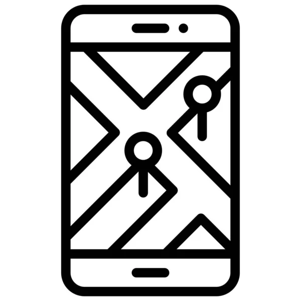 Map Smartphone Icon Location Map Navigation Vector Illustration — Archivo Imágenes Vectoriales