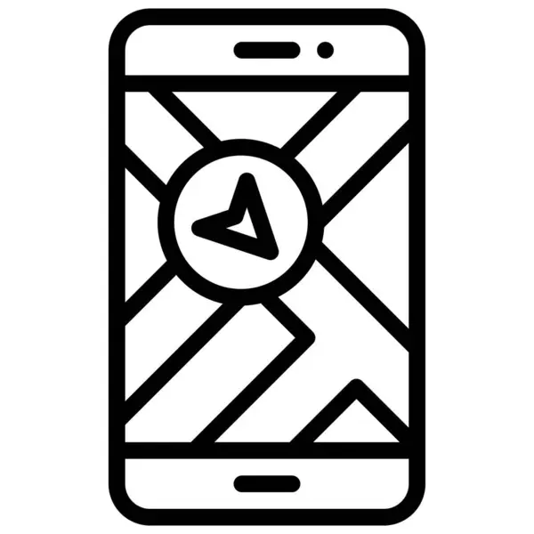 Map Smartphone Icon Location Map Navigation Vector Illustration — 스톡 벡터