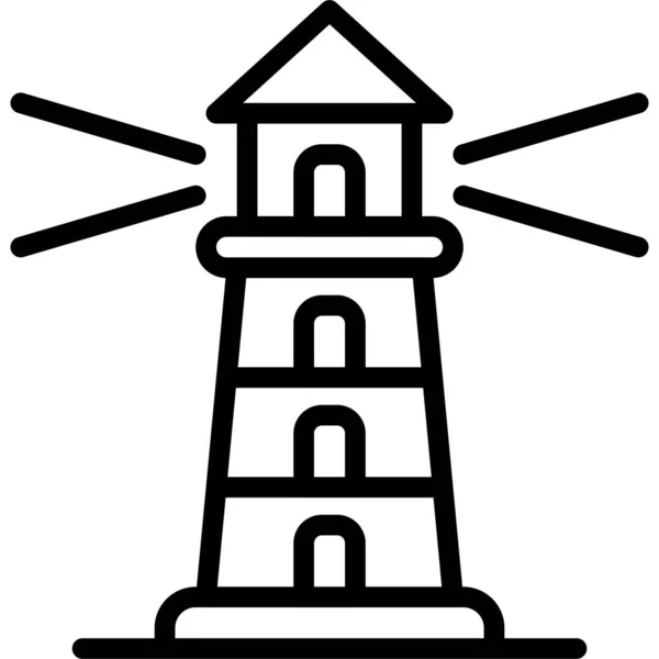 Lighthouse Icon Location Map Navigation Vector Illustration — Stockvektor