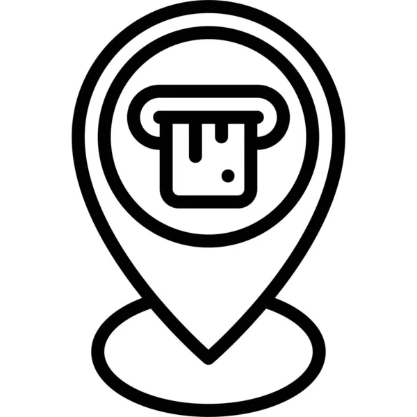 Pin Credit Card Sign Icon Location Map Navigation Vector Illustration — Stok Vektör