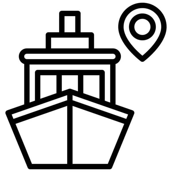 Pin Ship Icon Location Map Navigation Vector Illustration — Stockvector