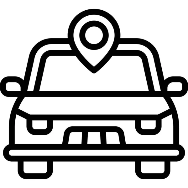 Pin Car Icon Location Map Navigation Vector Illustration — Vetor de Stock