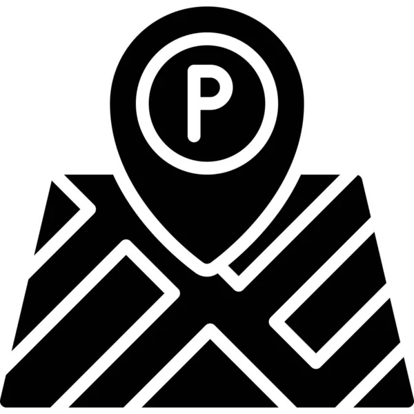 Parking Map Icon Location Map Navigation Vector Illustration - Stok Vektor