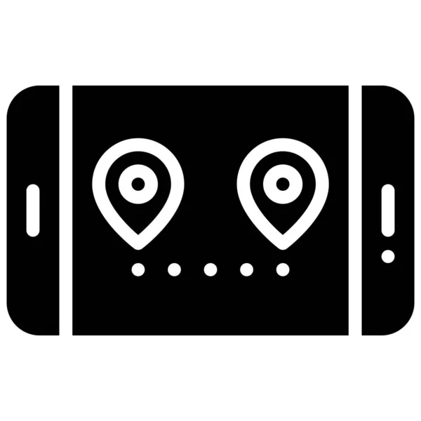 Route Smartphone Icon Location Map Navigation Vector Illustration — Stockvektor