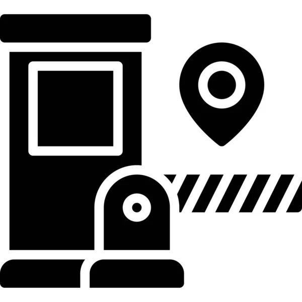Barrier Gate Icon Location Map Navigation Vector Illustration — Vector de stock