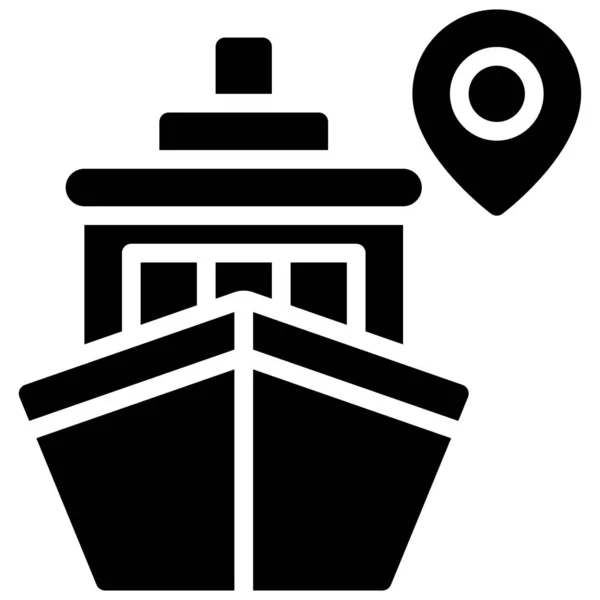 Pin Ship Icon Location Map Navigation Vector Illustration — Stockvector