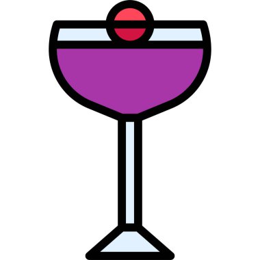 Havacılık Kokteyl ikonu, Alkolik karışık içecek vektör illüstrasyonu