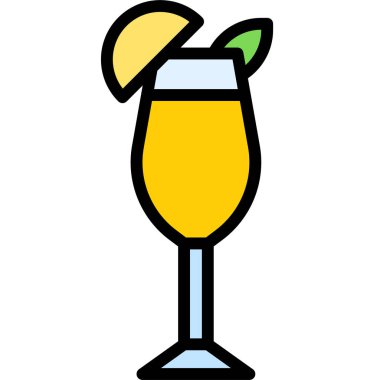 Şeftali rengi Bellini Kokteyl ikonu, Alkolik karışık içecek temsili