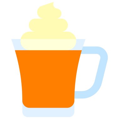 Bombardino Kokteyl ikonu, Alkolik karışık içki vektörü illüstrasyonu