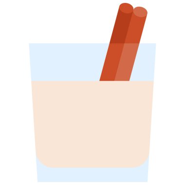 Coquito Kokteyl ikonu, Alkolik karışık içecek vektör illüstrasyonu