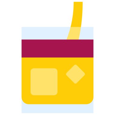 New York Ekşi Kokteyl ikonu, Alkolik karışık içki vektörü illüstrasyonu